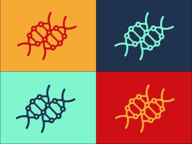 DNA Molekül Logo Şablonu, DNA 'nın basit düz simgesi, molekül, bilim