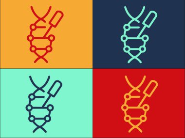 DNA Şırıngası Logo Şablonu, DNA 'nın Basit Düz Simgesi, Bilim, Tıp