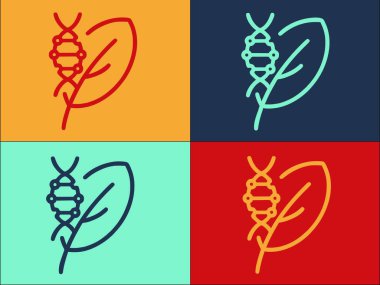 DNA Bitki Logosu Şablonu, DNA 'nın Basit Düz Simgesi, Biyoteknoloji, Araştırma