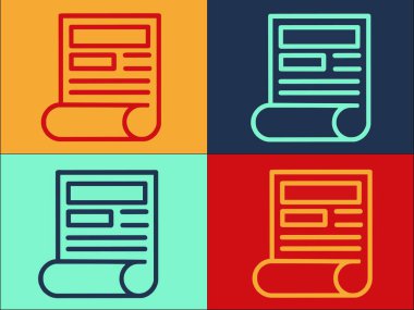 Belge Gerçekleştirme Logosu Şablonu, Belge, kağıt, iş için Basit Düz Simge