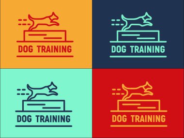 Köpek Eğitim Logosu Şablonu, Basit Düz Köpek Simgesi, Eğitim, Evcil Hayvan