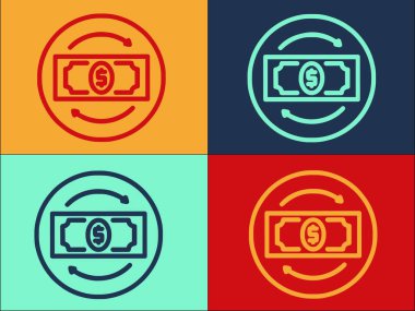 Dolar Çemberi Logo Şablonu, Basit Düz Finans Simgesi, Dolar, Çember