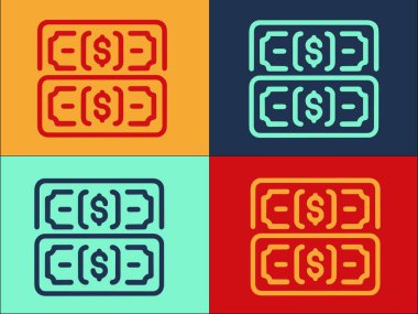 Dolar Olay Logosu Şablonu, Olayların Basit Düz Simgesi, vektör, illüstrasyon