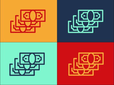 Dolar Dijital Para Aktarım Şablonu, Basit Düz İş Simgesi, Aktarım, Dijital