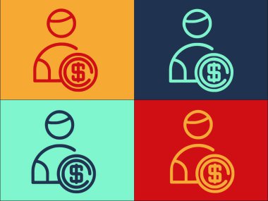 Dolar Sahibi Logo Şablonu, Basit Düz Para Simgesi, Ödeme, Finans