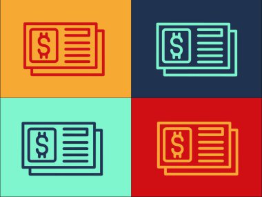 Dolar Faturası Logo Şablonu, Faturanın Basit Düz Simgesi, Para, İş