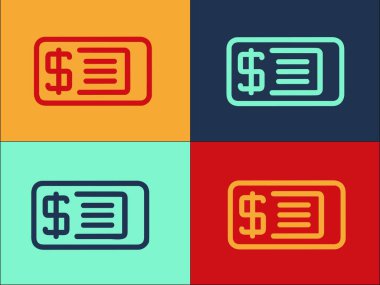 Dolar Çevrimiçi Fatura Logosu Şablonu, Faturanın Basit Düz Simgesi, Çevrimiçi, Satış