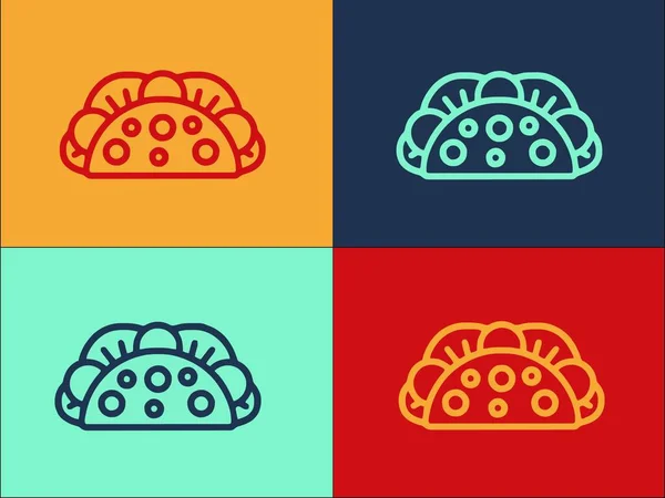 Diet Taco Logo Template Einfache Flache Ikone Des Essens Mexikanische — Stockvektor