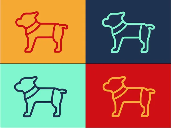 狗衣服标志模板 简单扁平的狗 动物图标 — 图库矢量图片