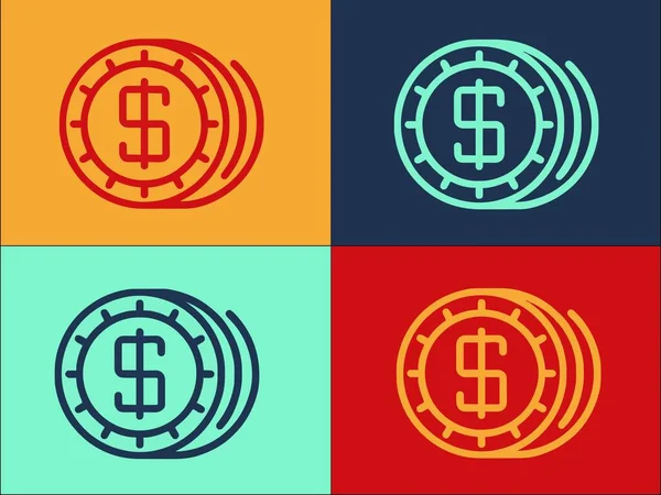 Dolar Token Logo Şablonu, Basit Düz Para Simgesi, Para Birimi, Jeton