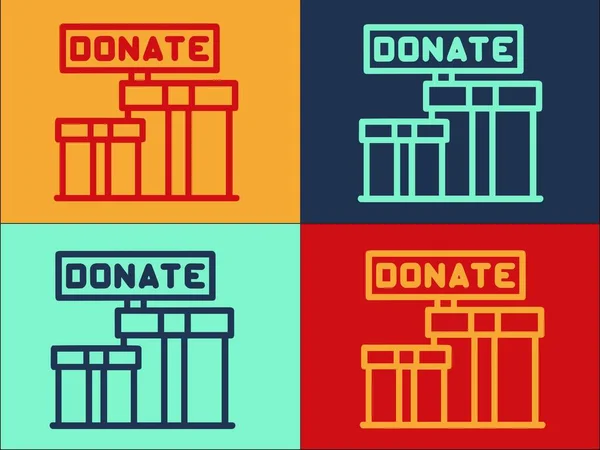 Donate Boxes Simply Flat Icon Charity Donate Box — стоковый вектор