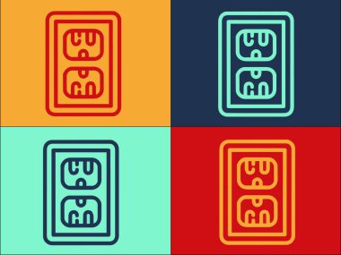 Double Plug Logo Şablonu, Fiş, elektrik, enerji Basit Düz Simgesi