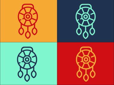 Rüya Avcıları Logo Şablonu, Yakalayıcının Basit Düz Simgesi, Hayali, Hintli