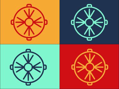 Lağım Deliği Logo Şablonu, Rögarın Basit Düz Simgesi, Kanalizasyon, Sokak