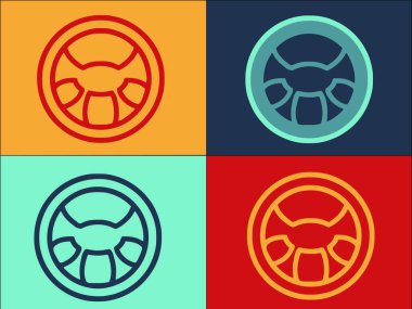 Sürücü Direksiyon Logosu Şablonu, Sürücü, Araç, Otomatik Simgesi Basit Düz Simge