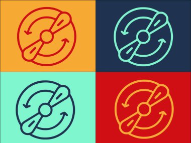 Drone Pervane Logo Şablonu, Pervanenin Basit Düz Simgesi, İHA, teknoloji