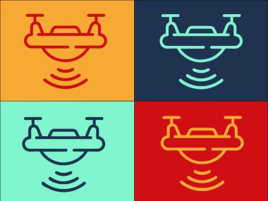 Drone Uzaktan Kumanda Logo Şablonu, Teknolojinin Basit Düz Simgesi, Uzaktan Kumanda, Kontrol