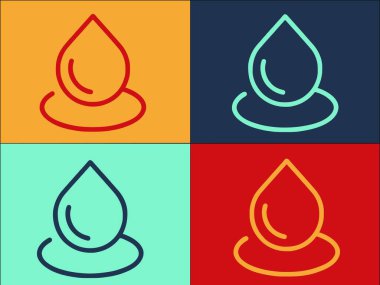 Su Logosu Şablonunu Bırak, Basit Düz Bırakma Simgesi, Sıvı, Saflık