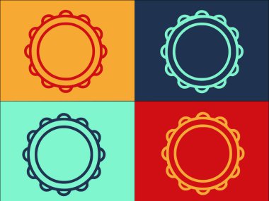 Davul Sanat Logosu Şablonu, Basit Düz Sanat Simgesi, Müzik, Davul