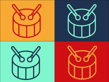 Drum Bass Müzik Logosu Şablonu, Basit Düz Müzik Simgesi, Bas, Ses