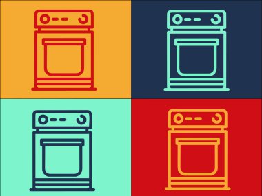 Kuru Makine Logo Şablonu, Makinenin Basit Düz Simgesi, Temiz, Çamaşırhane