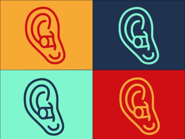 Kulak tıkacı Sessiz Logo Şablonu, Basit Düz Sessizlik Simgesi, Sessizlik, Ses