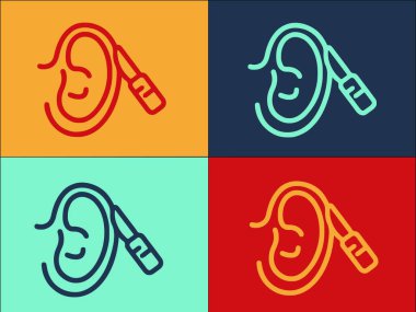 Kulak Düzeltme Logo Şablonu, Basit Düz Düzeltme Simgesi, Kulak, Tıbbi