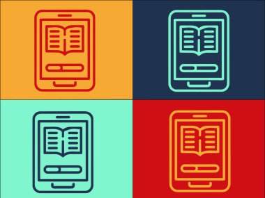 Ebook Logo Şablonu, Defterin Basit Düz Simgesi, teknoloji, kitap