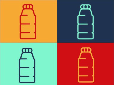 Eko Şişesi Logo Şablonu, Şişenin Basit Düz Simgesi, Eko, Temiz