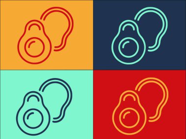 Eko Yarı Avokado Logo Şablonu, Basit Düz Organik Simge, Yiyecek, Sağlıklı