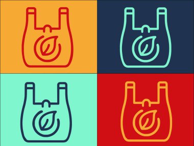 Eko Yaprak Torbası Logo Şablonu, Basit Yeşil Düz Simge, eko, çanta