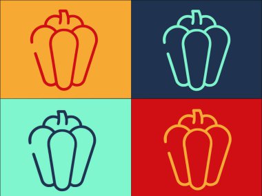 Eko Paprica Logo Şablonu, Bitkisel, ekolojik, organik