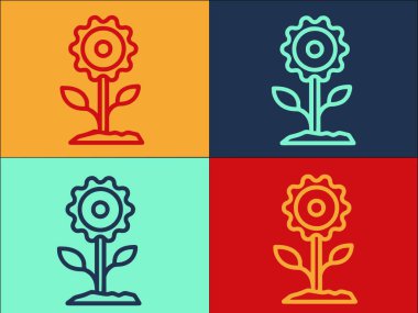 Eko Bitki Logosu Şablonu, Doğanın Basit Düz Simgesi, arkaplan, bitki