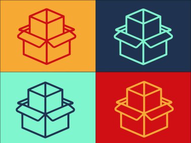 Eko Depolama Kutuları Logo Şablonu, Basit Düz Depolama Simgesi, Kutu, eko