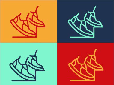 Çaba Spor Ayakkabıları Logo Şablonu, Basit Düz Çaba Simgesi, spor, genç