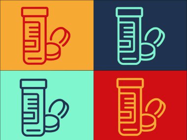Patlayıcı Tabletler Logo Şablonu, Coşkun Basit Düz Simgesi, Vitamin, Sağlık