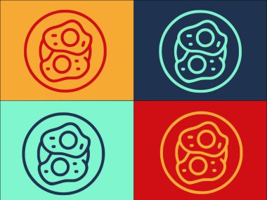 Yumurta Tabağı Logo Şablonu, Basit Düz Kahvaltı Simgesi, Tabak, Yumurta