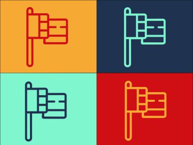 Mısır Bayrak Logosu Şablonu, Mısır 'ın Basit Düz Simgesi, Ülke, Bayrak