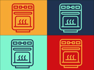 Electric Con Oven Logo Şablonu, Modern Basit Düz Simge, Tasarım, Mutfak