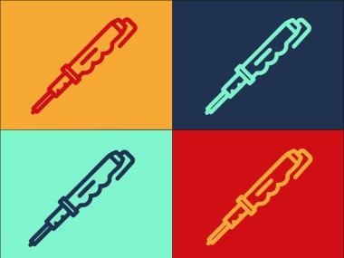 Elektrik Sollama Logosu Şablonu, Araç, onarım, ekipman Basit Düz Simgesi