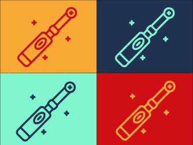 Elektrikli diş fırçası bakım logo şablonu, basit düz bakım ikonu, diş fırçası, diş fırçası