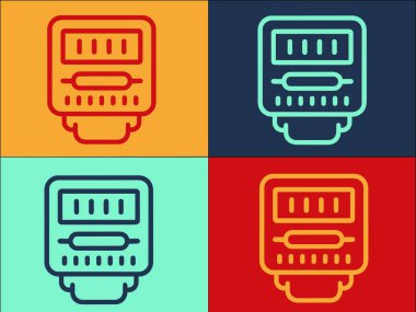 Elektrik Kutusu Logo Şablonu, Elektrik, elektrik ve ekipmanların Basit Düz Simgesi