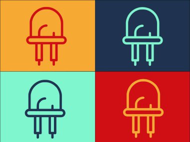 Elektronik Diyot Logo Şablonu, Diyotun Basit Düz Simgesi, Elektrik, Elektronik