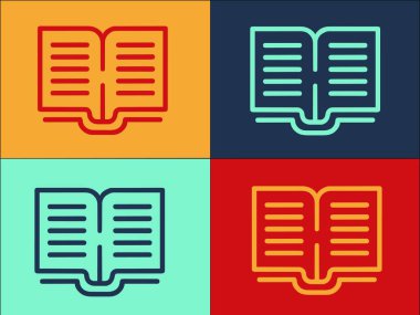 Elektronik Açık Katalog Logo Şablonu, Katalog Basit Düz Simgesi, Bilgi, Aç