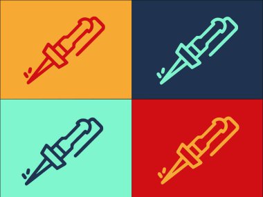 Elektronik Solder Logo Şablonu, Teknolojinin Basit Düz Simgesi, lehimleme, elektronik