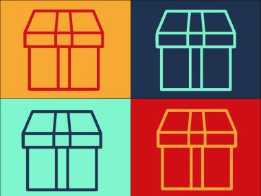 Boş Kutu Logo Şablonu, Kutunun Basit Düz Simgesi, boş, karton