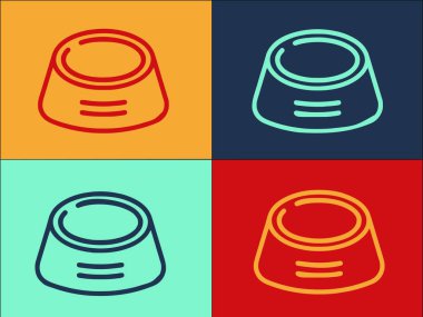 Boş Köpek Tabağı Logo Şablonu, Basit Düz Köpek Simgesi, Hayvan, Kase