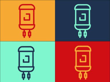 Enerji kapasitörü logo şablonu, Basit Düz Enerji Simgesi, kapasitör, teknoloji