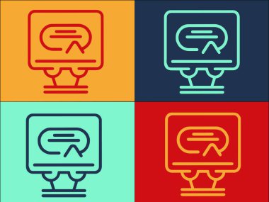 Bağlantı Çalışma Logosu Şablonu, Video Basit Düz Simgesi, Telekonferans, Video Konferansı