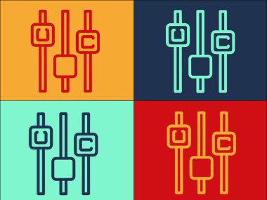 Eşitleştirici Kontrol Düğmesi Logo Şablonu, Düğmenin Basit Düz Simgesi, Eşitleyici, Ses